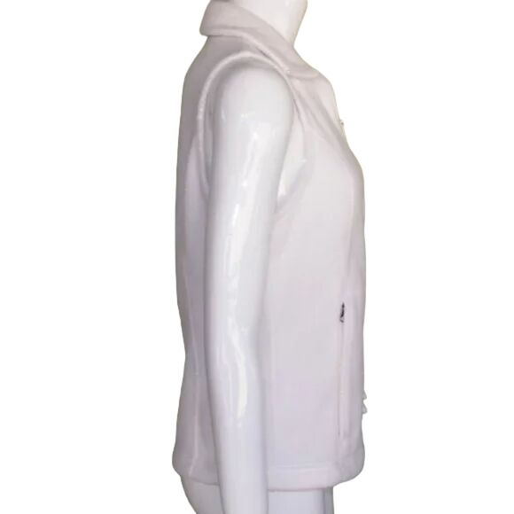 COLUMBIA Fleece Vest, M, White, Sleeveless, Zipper front, Pockets - Picture 7 of 11